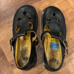 Dr. Martens Black Leather Cut-Out Shoes